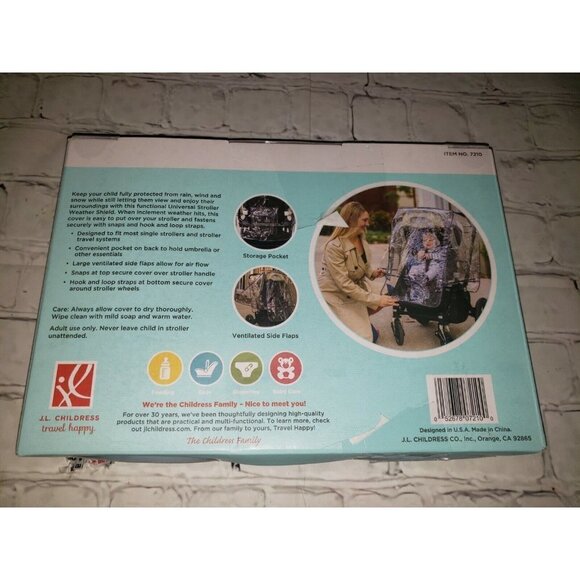 New J.L. Childress Universal Stroller Weather Shield Clear Rain Cover - Picture 2 of 2